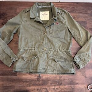 Hollister Women's Utility‎ Jacket in Olive, Size Medium Y2K